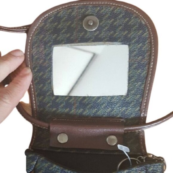 2/$40 Vintage 90s tiny hound's-too print ESPRIT cross body purse bag or belt bag - Picture 6 of 8